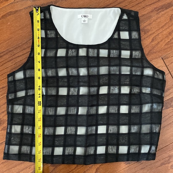 Cato blk sheer crop sleeveless blouse - Size 16 - Picture 9 of 9